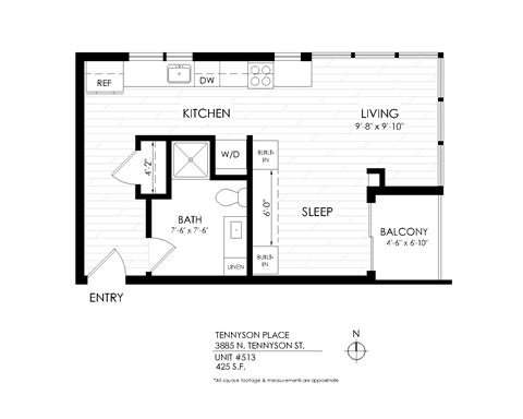 Studio plus den for rent in Denver
